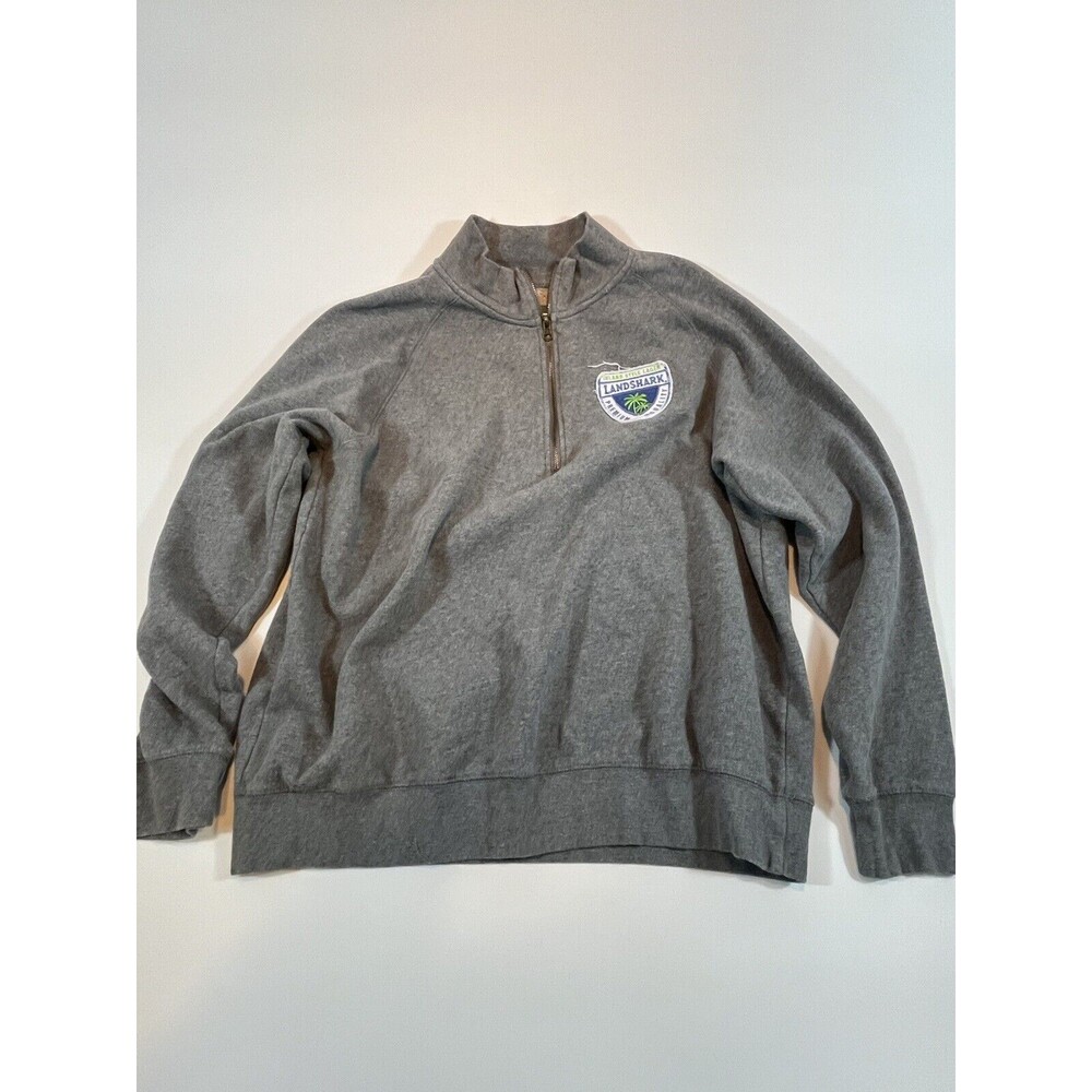 Margaritaville Landshark Pullover Size XL Grey Quarter Zip Jimmy Buffett 1/4